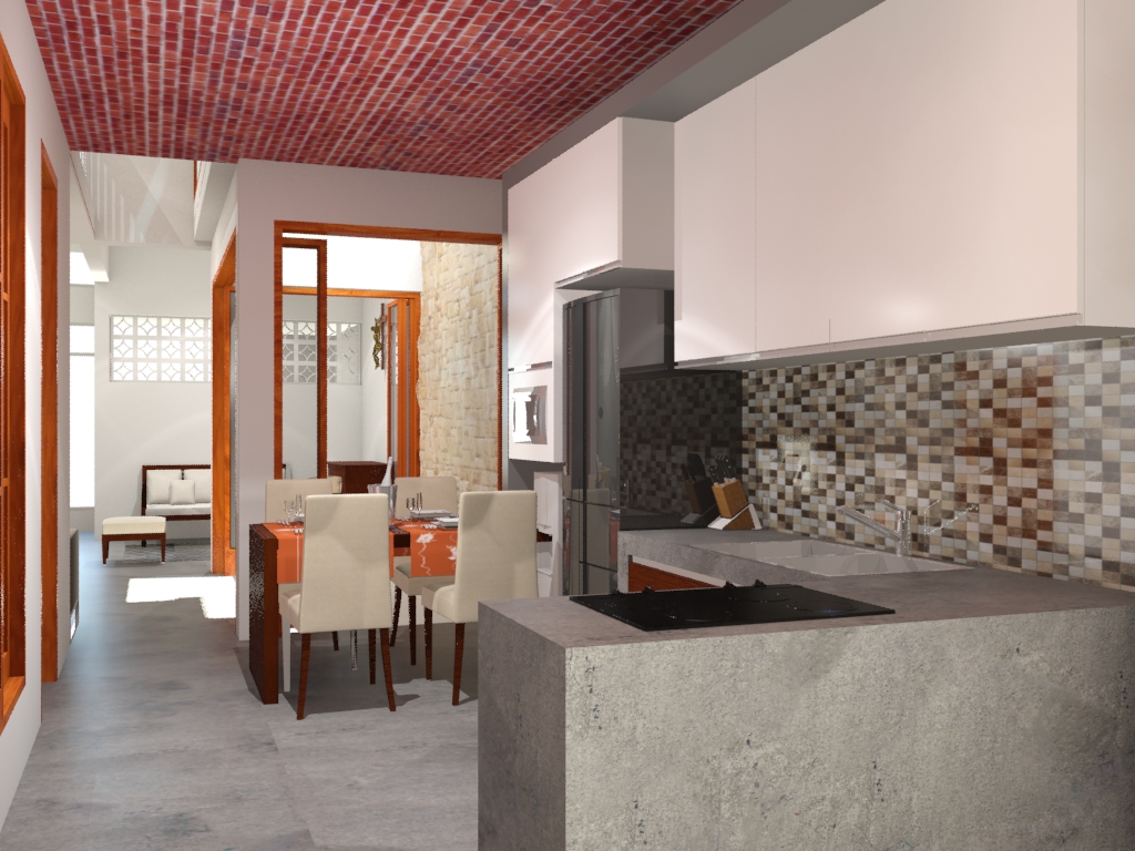 Gambar Desain Ruang Keluarga Dan Dapur Tanpa Sekat Model