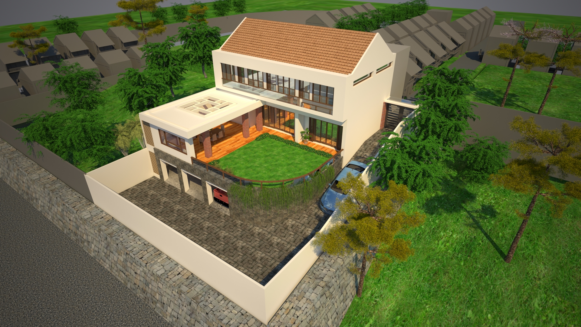 Proposal Desain Rumah Tinggal Modern Tropis Di Bekasi Vaastu
